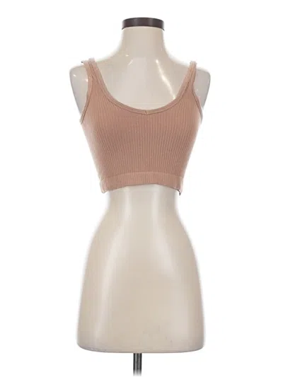 Pre-owned Out From Under Tank Top Brown Strapless Neckline Tops