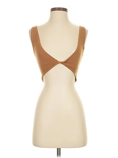Pre-owned Out From Under Tank Top Brown Strapless Neckline Tops