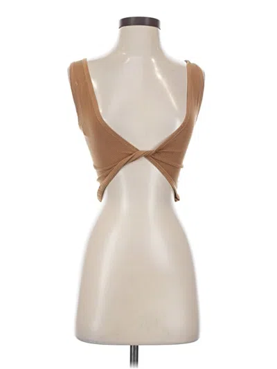 Pre-owned Out From Under Tank Top Brown Strapless Neckline Tops
