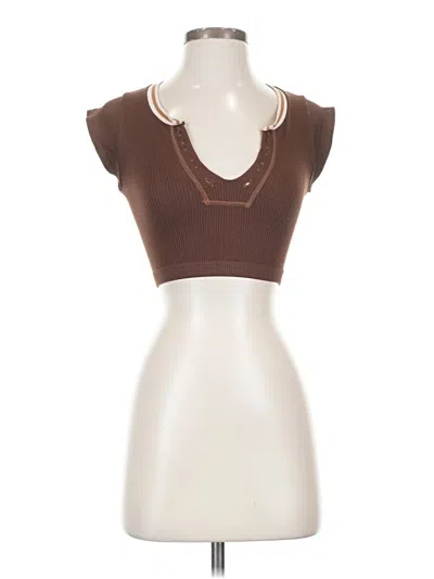 Pre-owned Out From Under Tank Top Brown Strapless Neckline Tops