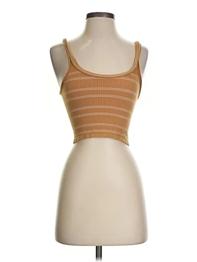 Pre-owned Out From Under Tank Top Brown Strapless Neckline Tops