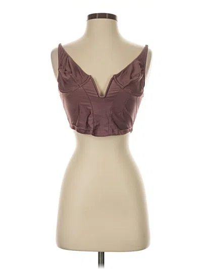Pre-owned Out From Under Tank Top Brown Strapless Neckline Tops