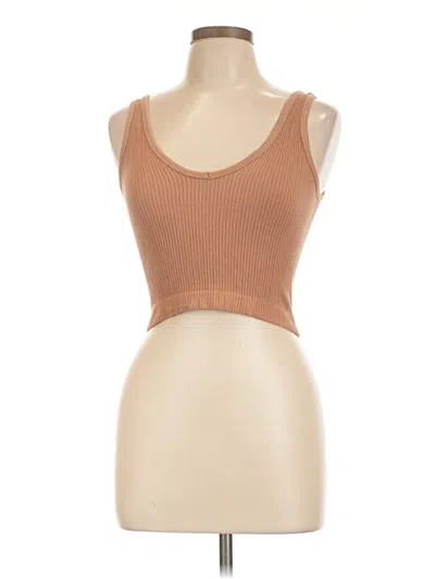 Pre-owned Out From Under Tank Top Brown Strapless Neckline Tops