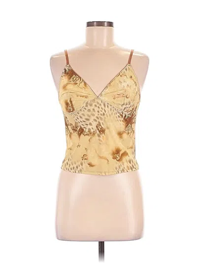 Pre-owned Out From Under Tank Top Gold Halter Neckline Tops
