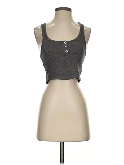 Pre-owned Out From Under Tank Top Gray Halter Neckline Tops