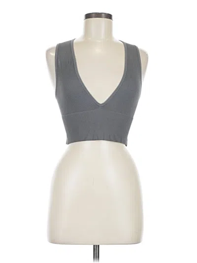 Pre-owned Out From Under Tank Top Gray Plunge Neckline Tops