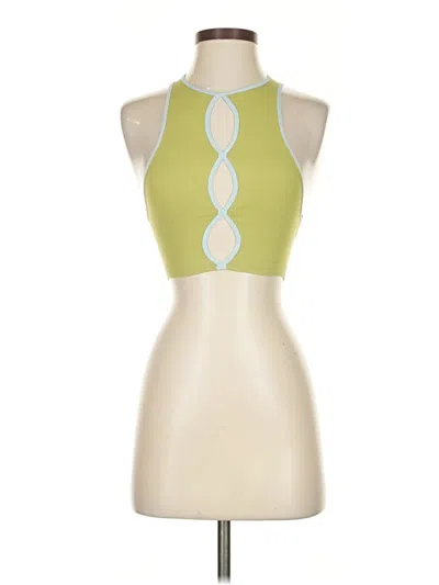 Pre-owned Out From Under Tank Top Green Halter Neckline Tops