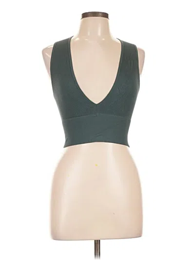 Pre-owned Out From Under Tank Top Green Plunge Neckline Tops