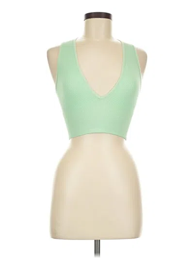 Pre-owned Out From Under Tank Top Green Plunge Neckline Tops