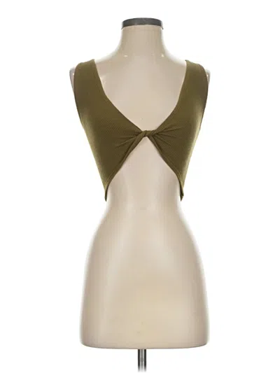 Pre-owned Out From Under Tank Top Green Plunge Neckline Tops