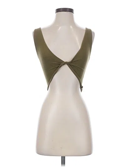 Pre-owned Out From Under Tank Top Green Plunge Neckline Tops