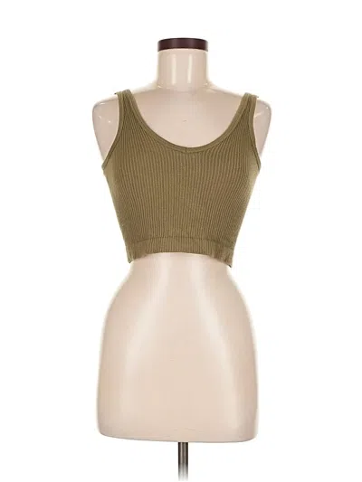 Pre-owned Out From Under Tank Top Green Strapless Neckline Tops