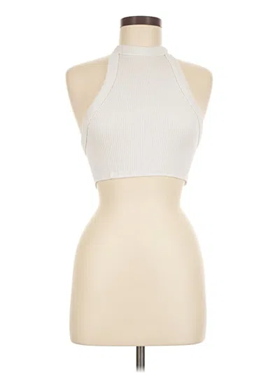 Pre-owned Out From Under Tank Top Ivory Halter Neckline Tops