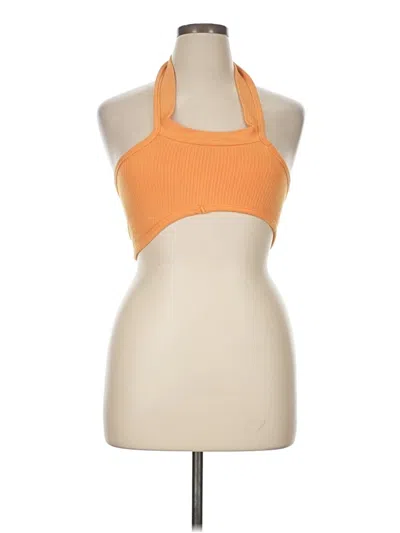 Pre-owned Out From Under Tank Top Orange Halter Neckline Tops
