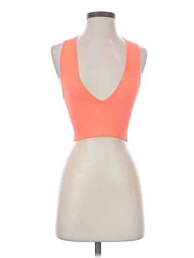 Pre-owned Out From Under Tank Top Orange Halter Neckline Tops