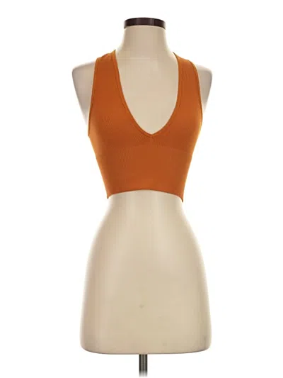 Pre-owned Out From Under Tank Top Orange Halter Neckline Tops