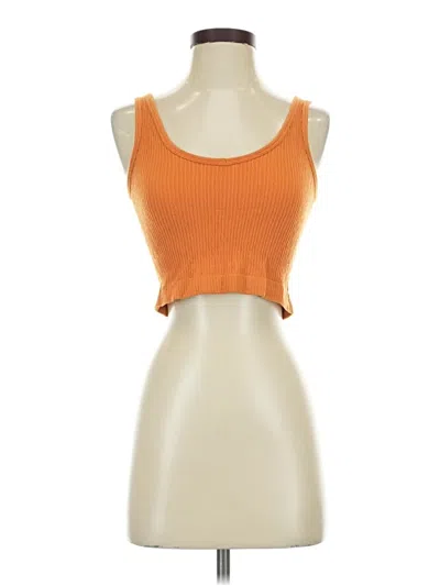 Pre-owned Out From Under Tank Top Orange Strapless Neckline Tops