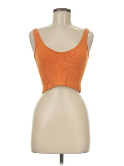 Pre-owned Out From Under Tank Top Orange Strapless Neckline Tops