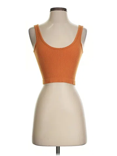 Pre-owned Out From Under Tank Top Orange Strapless Neckline Tops