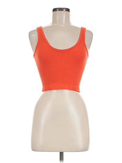 Pre-owned Out From Under Tank Top Orange Strapless Neckline Tops