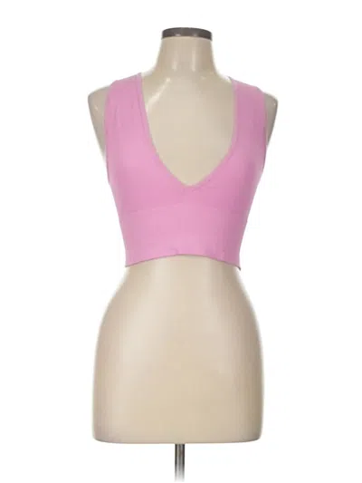 Pre-owned Out From Under Tank Top Pink Plunge Neckline Tops