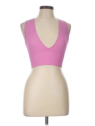Pre-owned Out From Under Tank Top Pink Plunge Neckline Tops