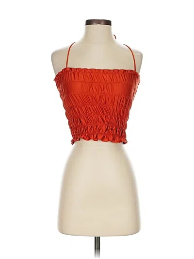 Pre-owned Out From Under Tank Top Red Halter Neckline Tops