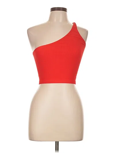Pre-owned Out From Under Tank Top Red One Shoulder Neckline Tops