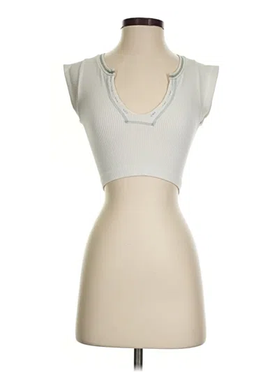Pre-owned Out From Under Tank Top Silver Strapless Neckline Tops