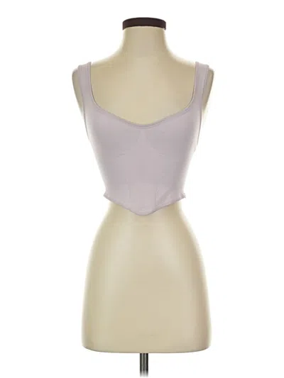 Pre-owned Out From Under Tank Top Silver Strapless Neckline Tops