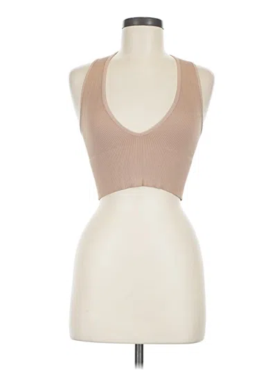 Pre-owned Out From Under Tank Top Tan Halter Neckline Tops