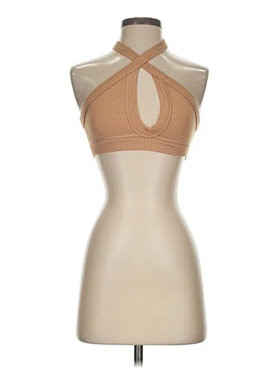 Pre-owned Out From Under Tank Top Tan Halter Neckline Tops