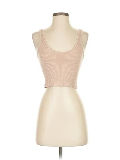 Pre-owned Out From Under Tank Top Tan Strapless Neckline Tops In Brown