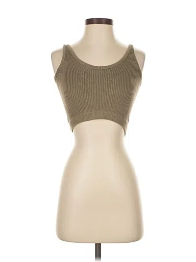 Pre-owned Out From Under Tank Top Tan Strapless Neckline Tops In Brown
