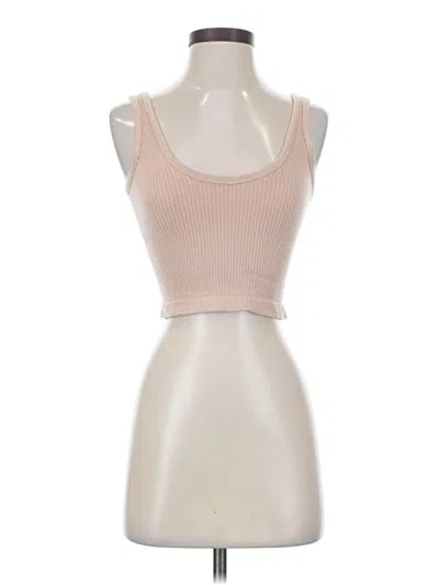 Pre-owned Out From Under Tank Top Tan Strapless Neckline Tops In Brown