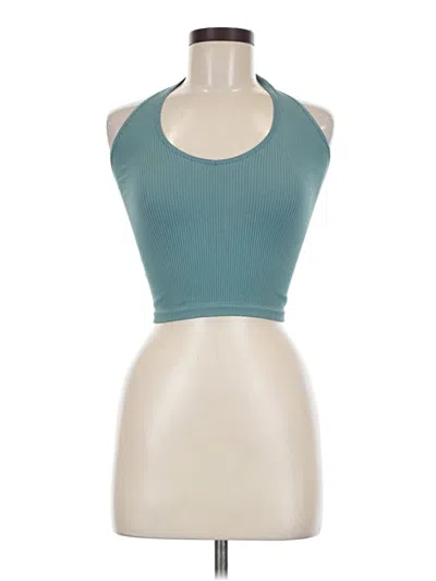Pre-owned Out From Under Tank Top Teal Halter Neckline Tops