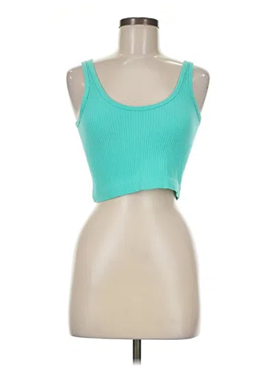 Pre-owned Out From Under Tank Top Teal Strapless Neckline Tops