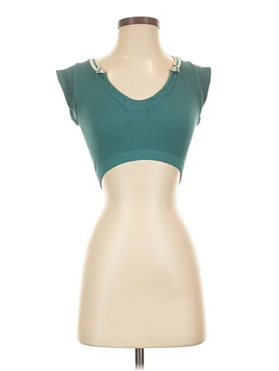 Pre-owned Out From Under Tank Top Teal Strapless Neckline Tops