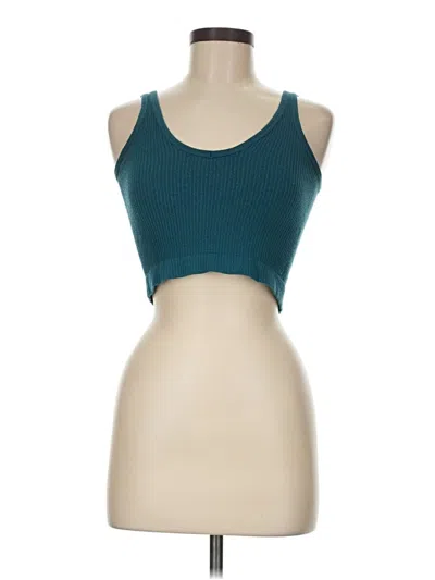 Pre-owned Out From Under Tank Top Teal Strapless Neckline Tops In Blue
