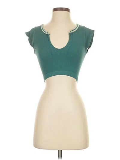 Pre-owned Out From Under Tank Top Teal Strapless Neckline Tops In Blue