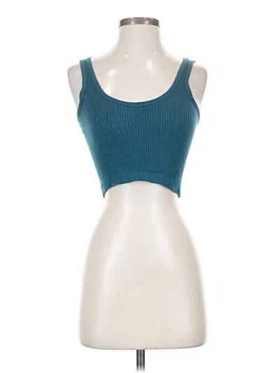 Pre-owned Out From Under Tank Top Teal Strapless Neckline Tops In Blue