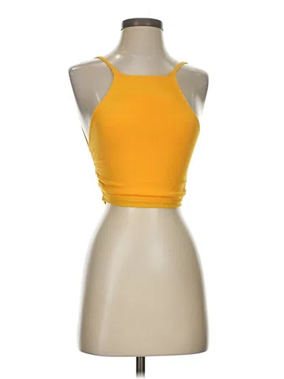 Pre-owned Out From Under Tank Top Yellow Halter Neckline Tops