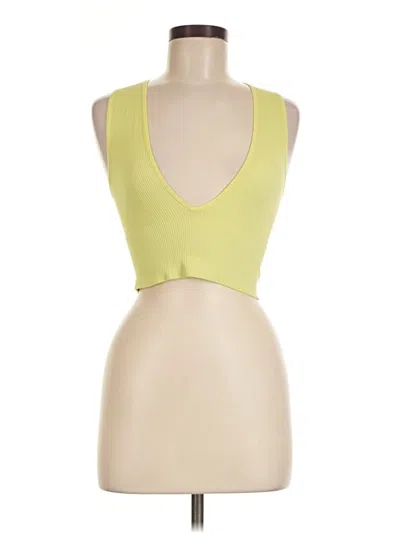 Pre-owned Out From Under Tank Top Yellow Halter Neckline Tops