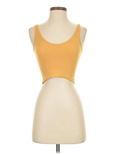 Pre-owned Out From Under Tank Top Yellow Strapless Neckline Tops