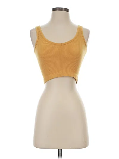 Pre-owned Out From Under Tank Top Yellow Strapless Neckline Tops