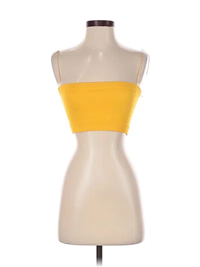 Pre-owned Out From Under Tank Top Yellow Strapless Neckline Tops