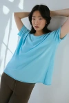Out From Under Taylor Oversized Crew Neck Tee In Blue, Women's At Urban Outfitters