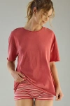 Out From Under Taylor Oversized Crew Neck Tee In Red, Women's At Urban Outfitters