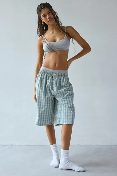 Out From Under Too Cool Long Boxer Short In Blue, Women's At Urban Outfitters