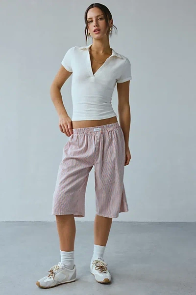 Out From Under Too Cool Long Boxer Short In Red, Women's At Urban Outfitters
